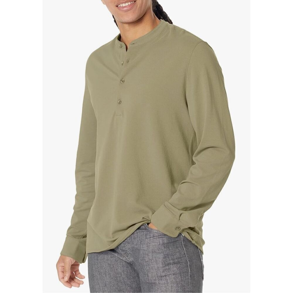 Vince Men's Pique Collar Stand Henley - XL